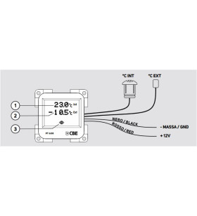 Batterietemperaturprüffeld Ziffer grau 12V PT638 TOUCH CBE