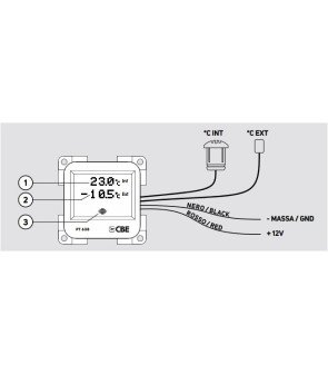 Panel test temperatura batería dígito gris 12V PT638 TOUCH CBE
