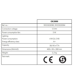 Campana Extractora Modelo Ck 2000 DOMETIC