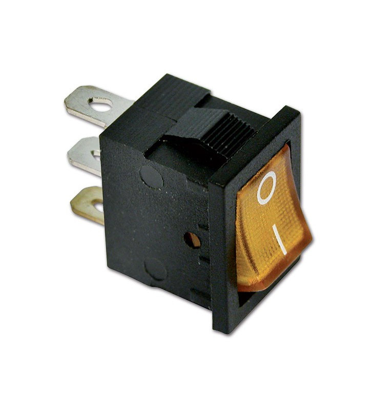 Illuminated switch 2 pos 20x13 mm 12V amber