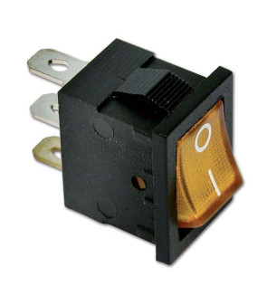 Illuminated switch 2 pos 20x13 mm 12V amber