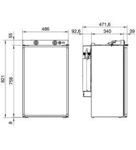 Series 5 Rm 5380 Dometic 80LT built-in trivalent refrigerator