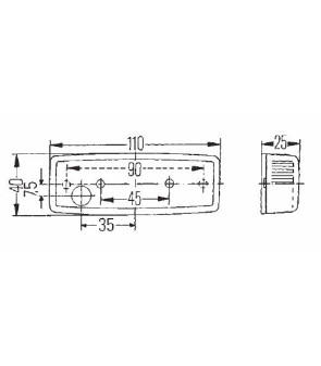 Cantilevered orange side light