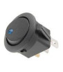 Interrupteur Unip 10A rond noir encastrable Ø 20 BLUE LIGHT