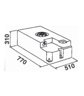 Shaped tank with 110 lt white pump connections