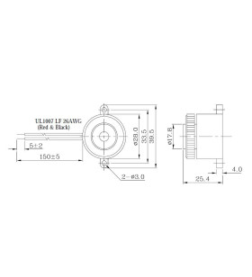 12Vdc 87dB piezo buzzer slow pulse