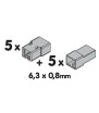 Kit de 10 conectores rápidos de 2 vías para terminales no aislados 6,3x8 mm