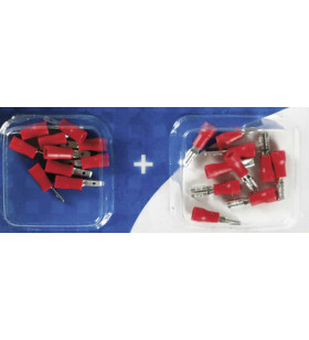 Kit 20 flat terminals-cable lugs - Red 2.8x0.5