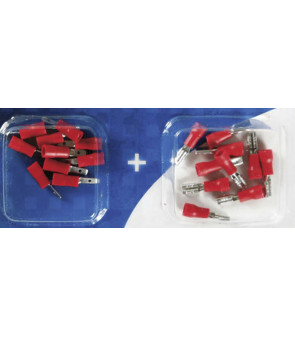 Kit 20 terminali-capicorda piatti - Rosso 2.8x0.5