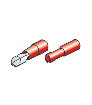 Kit 40 round terminals-cable lugs - Red Ø 4 mm