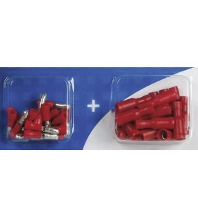 Kit 40 round terminals-cable lugs - Red Ø 4 mm