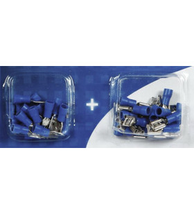 Kit 40 flat terminals M / F BLUE 6.3x8 mm