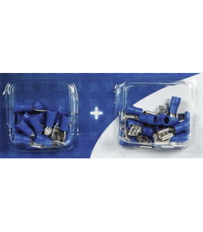 Kit 40 cosses plates M/F BLEU 6,3x8 mm