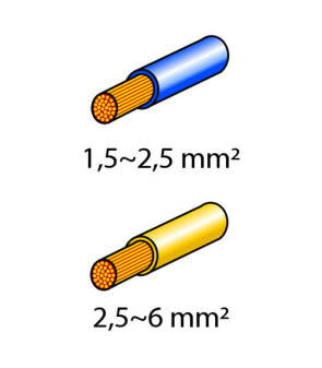 Kit 40 capicorda ad anello BLU Ø5 e GIALLI Ø6 mm