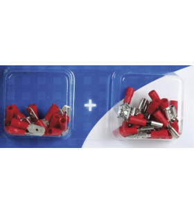 Kit 40 red flat M / F cable lugs 6.3x0.8