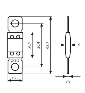 MaxiVal 80A 50 mm pitch fuse - 12 / 32V