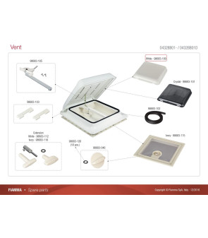 FIAMMA - White replacement dome NRW VENT 40x40 - 98683-100