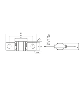 70A MIDIVAL-Sicherung – 30 mm Rastermaß