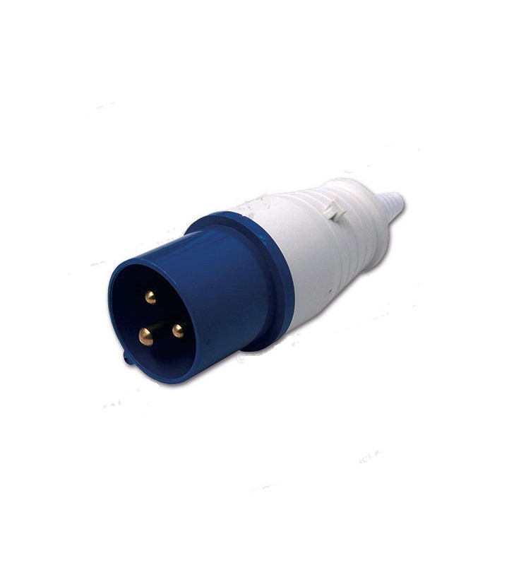 Straight mobile plug IP44 16A 2P + E 230V