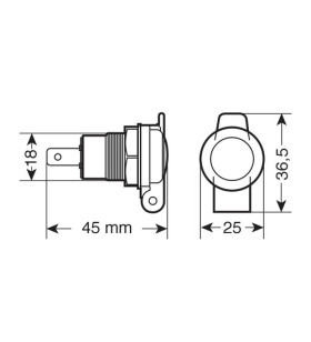 ENCHUFE METÁLICO 12/24V TIPODIN"