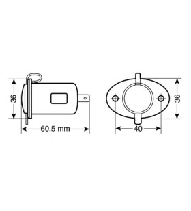 POWER SOCKET EPX-1F "12 / 24V STANDARD RECESSED IGNITOR"