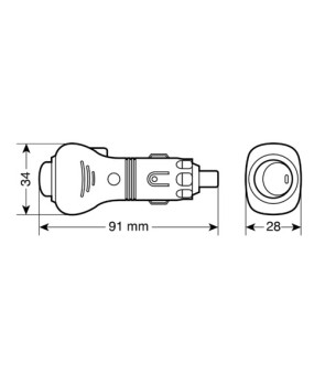 PIN 12 / 24V MIT KABEL 90 GRAD