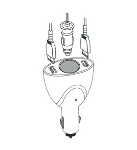 Duo-3, socket with USB, 12 / 24V