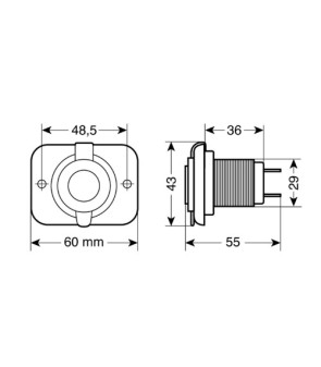 SERIE EXT8 DOPPIA PRESA USB12/24V