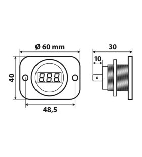 SERIE EXT9 "VOLTIMETRE CHIFFRE 6-30 Vdc"