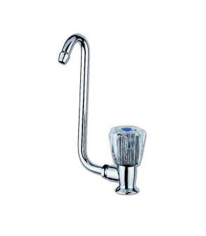 Rubinetto DX in ottone ELKA CHROME cristal canna abbattibile