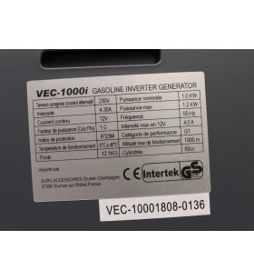 Vechline Vec-1000I 4-stroke petrol generator