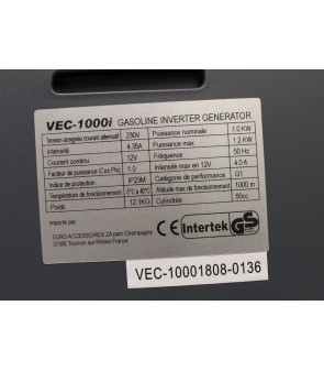 Vechline Vec-1000I 4-Takt-Benzingenerator