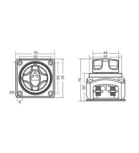 BATTERY DISCONNECT SWITCH 3 position 200A LAMPA 12 / 50V