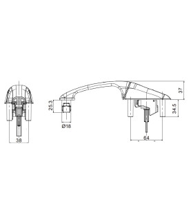 BASIC M1 ZADI black right lock complete with rotor and keys