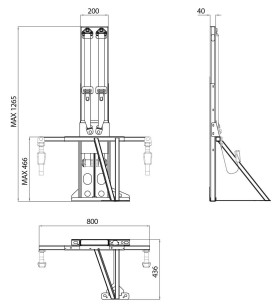 CTA STRUTTURA ANCORAGGIO 3 PUNTI H1265 (CON CINTURE MONTATE)