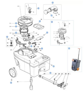 Complete fixing mechanism for C250/C260 THETFORD 50727-06