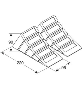 Pair of DIN wheel wedges max 1000 kg LAMPA