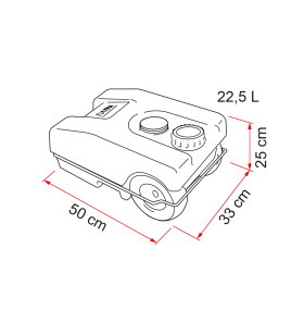 Roll Tank 23 W black water FIAMMA gray 02428A01-