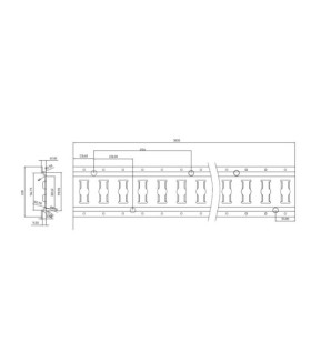 3 mt Interlocking load stop rail 12x31 - 1000 KG