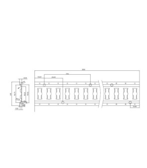 3 mt Rotaia fermacarico ad incastro 12x31 - 1000 KG