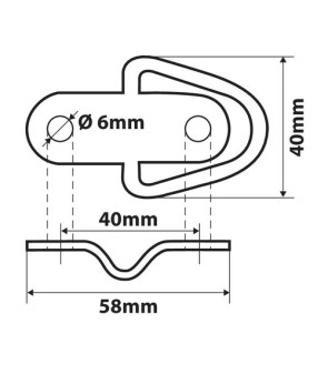 PAIRE DE CROCHETS D'ANCRAGE G4 "40x58 mm 180 kg"