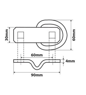 PAIR OF ANCHOR HOOKS G3 "60x90 mm 800 kg"