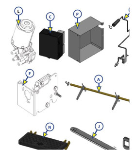 Reducer unit + left bracket for steps 10570 - 10574 - 5 - 6 PROJECT 2000 (if matr. After 000154406)