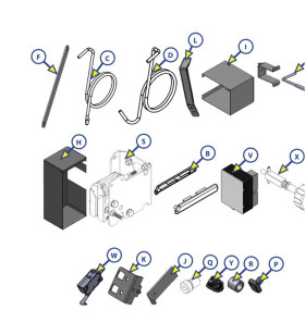 Ensemble réducteur + support marches droite 10570 - 10575 40FD PROJECT 2000