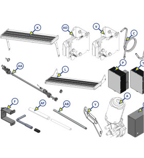 Ensemble réducteur + support marches droite 10570 - 10575 40FD PROJECT 2000