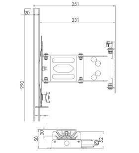 LCD SUPPORT RAIL EXTRACTION AND ORIENTATION MOD. 12653/0001/10/000