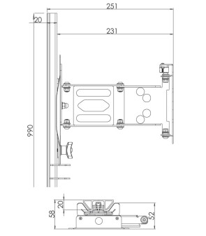 LIPPERT 12653 - SUPPORTO LCD SALISCENDI ESTRAZIONE E ORIENTAMENTO