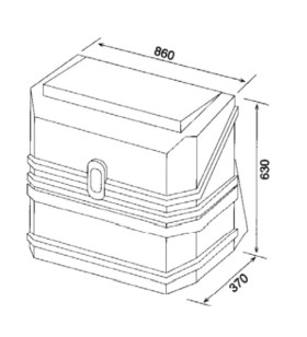 Cylinder holder with tail 860x630x370 cm