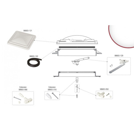 Extension kit white for Turbo-Vent / Vent 98683-066