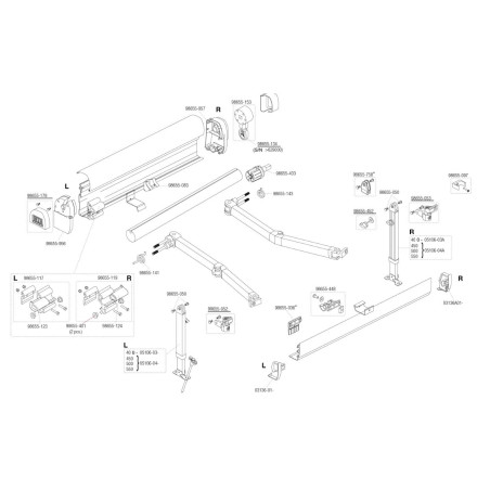 Left pipe joint kit F45I L / F65 FIAMMA 98655-052